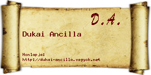 Dukai Ancilla névjegykártya